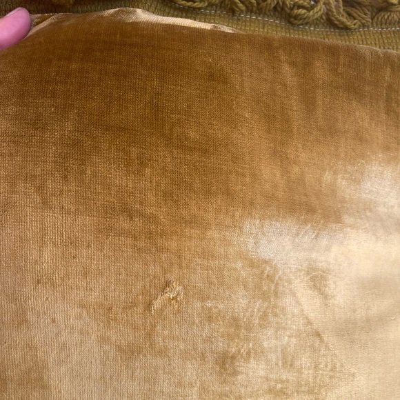 Vtg 1960’s-70’s VELVETEEN PILLOWS MCM Cottage Core Set of 2 Solid & Floral NICE! - Picture 11 of 12